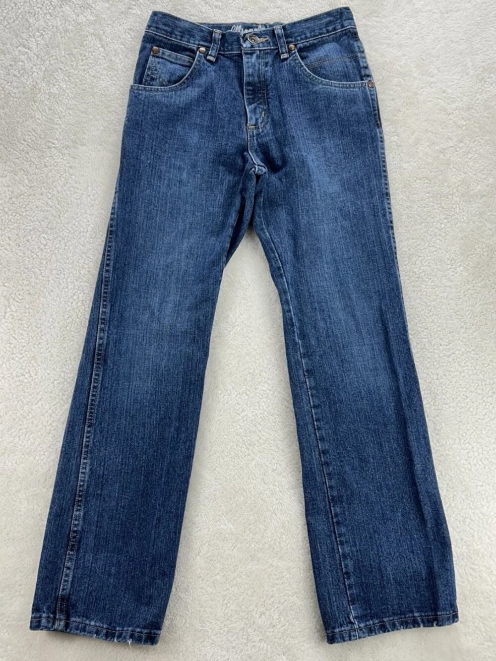 Wrangler Retro Jeans Women's 14R Blue Denim Relaxed‎ Straight Fit Jeans  (26x30)